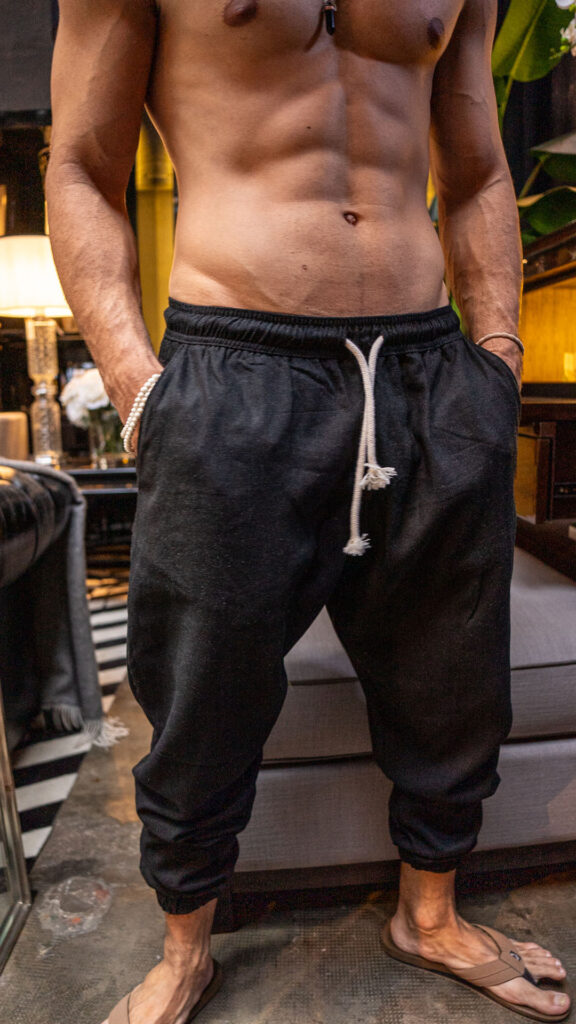 Pantalón de lino Black Snake · con Puño