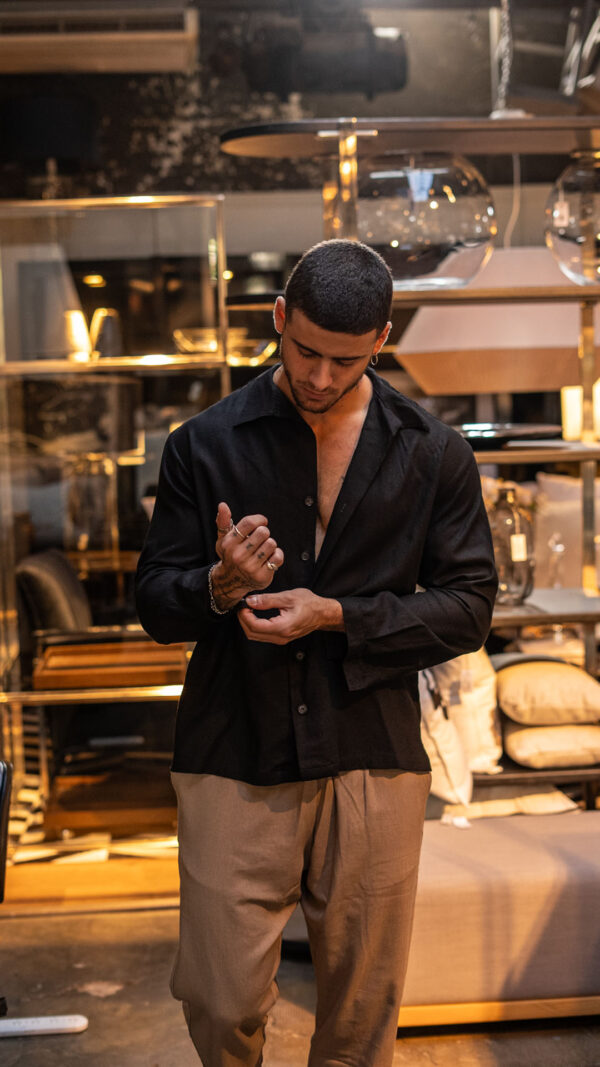 Camisa de Lino||Ibiza Black Bronze