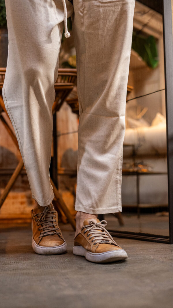 Pantalón de lino Cream||Recto - Image 3