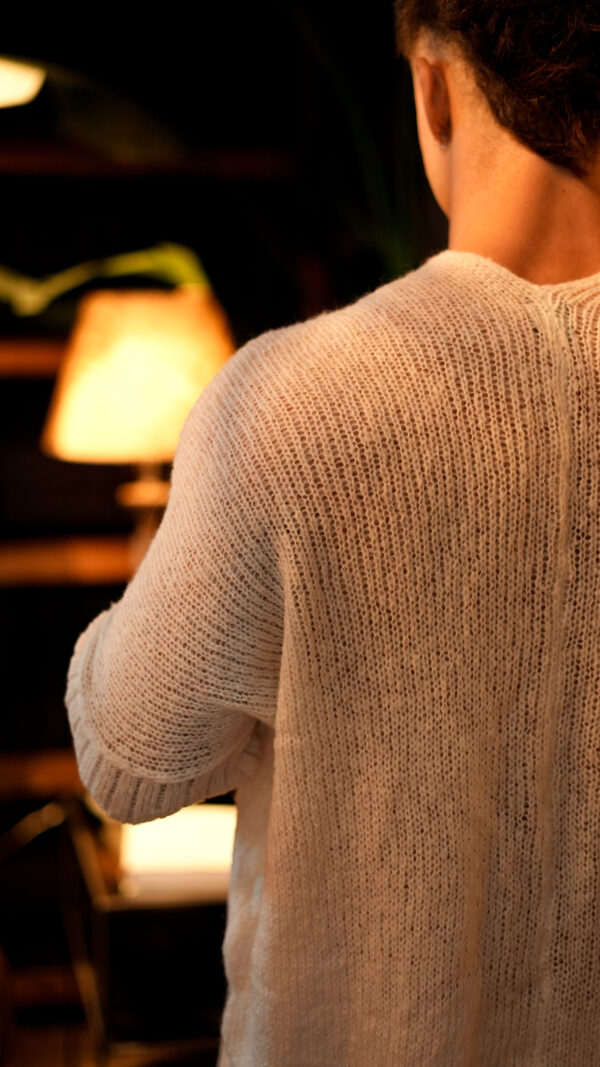 Ruana de Mohair||Flecos Cream - Image 4