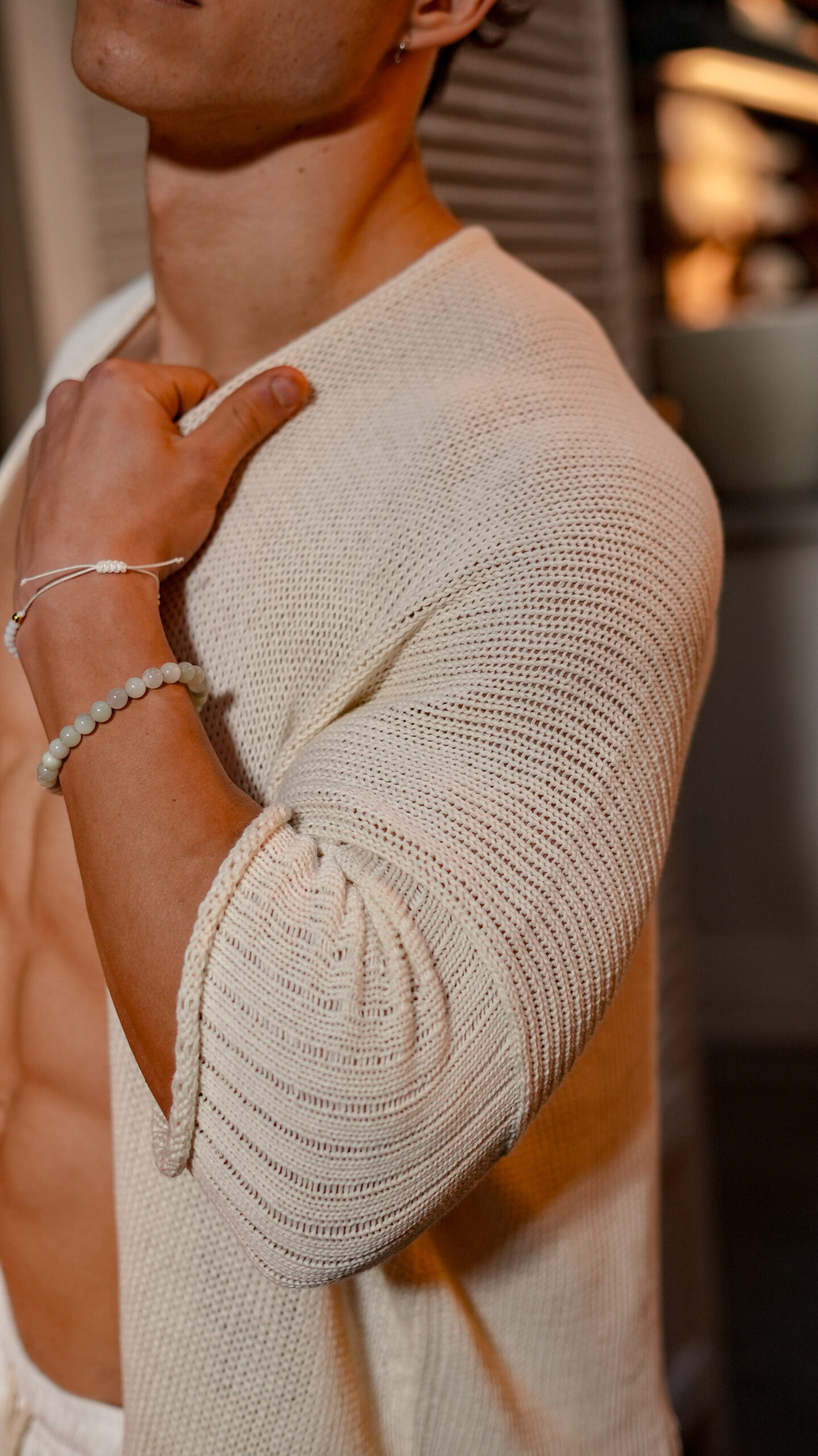 Ruana de Algodón||Cream - Image 3