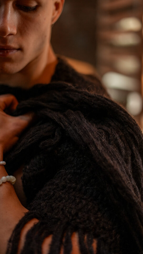 Bufanda de Mohair||Cascade Chocolate - Image 5