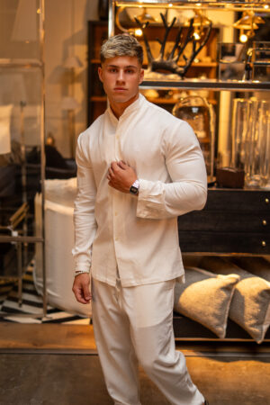 Camisa de Lino Tulum Jazmin|| Mao Manga Larga