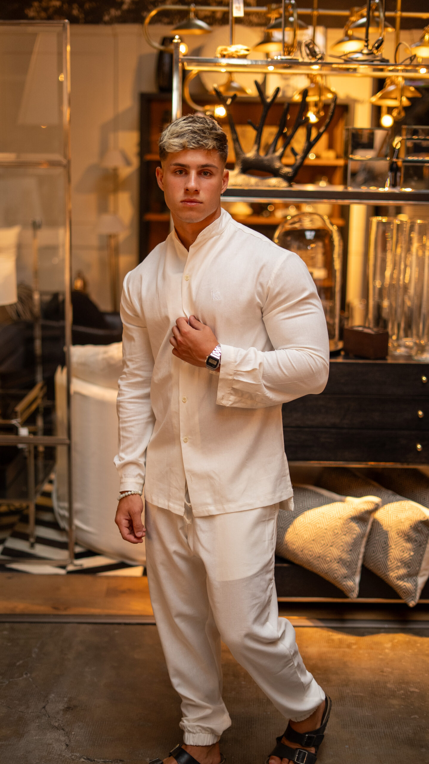 Camisa de Lino Tulum Jazmin|| Mao Manga Larga