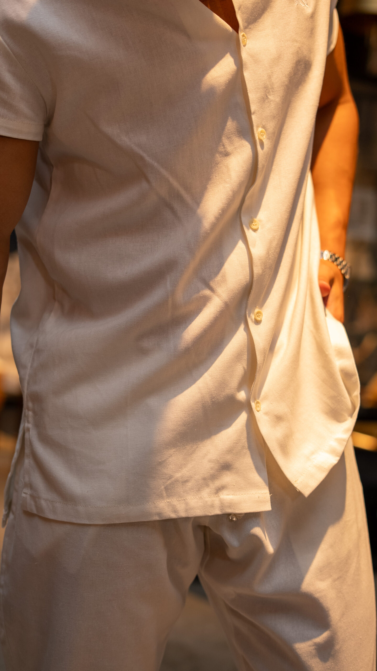 Camisa de Lino Tulum Jazmin || Mao Manga Corta - Image 4