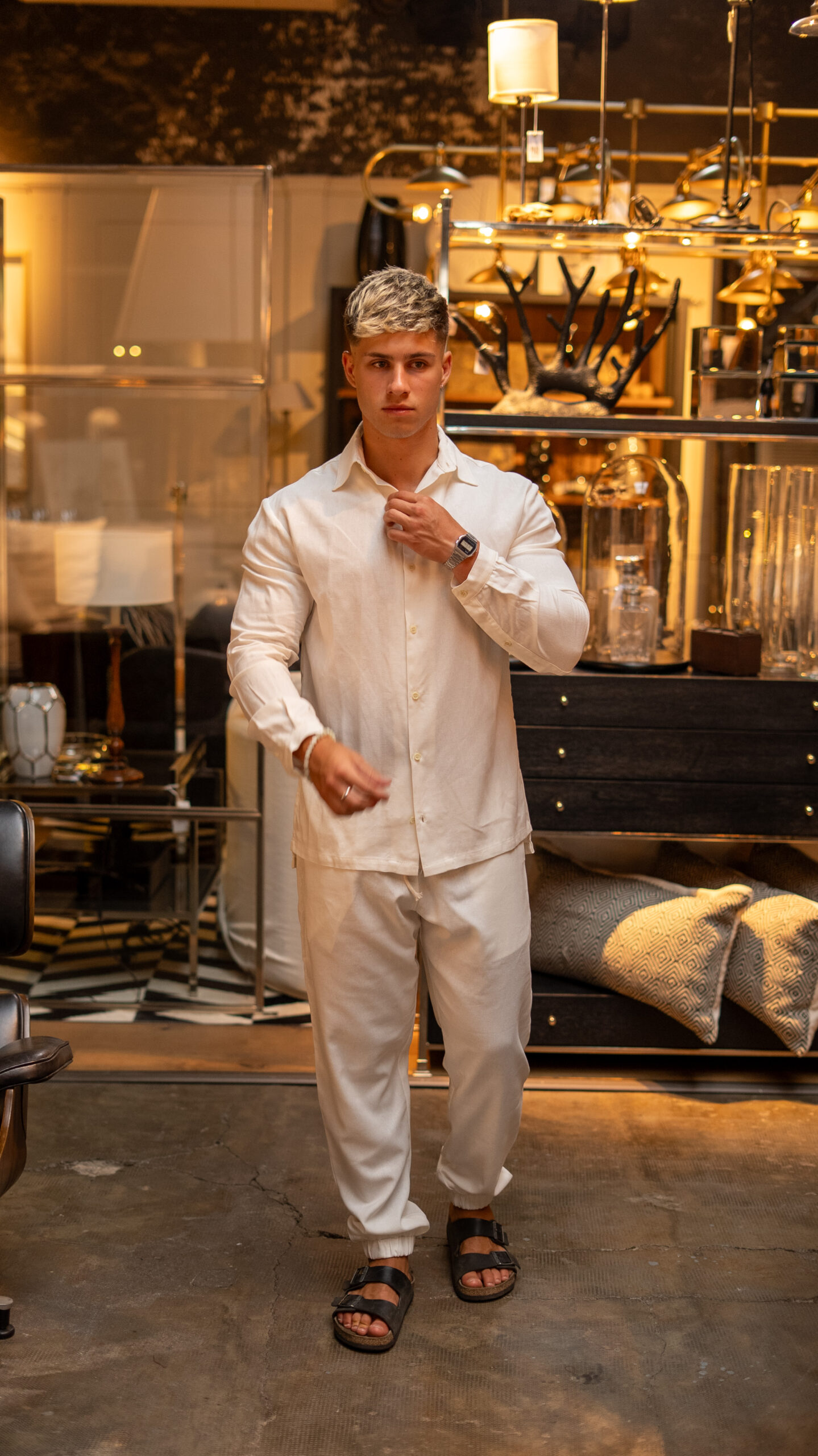 Camisa de Lino Milan Jazmin || Manga Larga