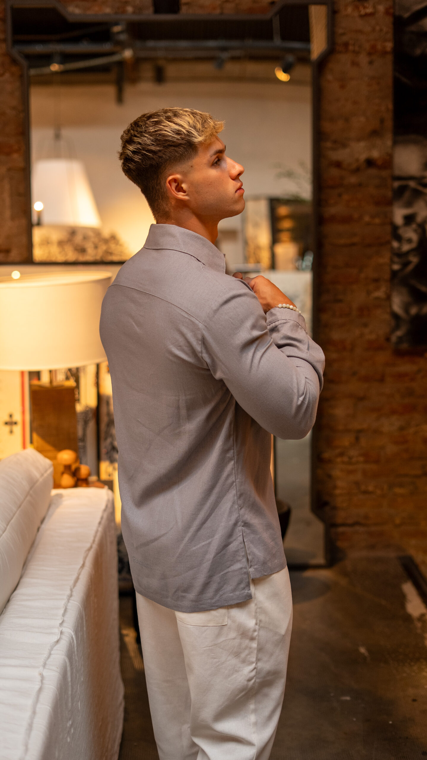 Camisa de Lino Milan Rock|| Manga Larga - Image 4