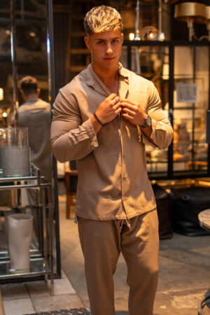 Camisa de Lino Tulum Soil|| Mao Manga Larga