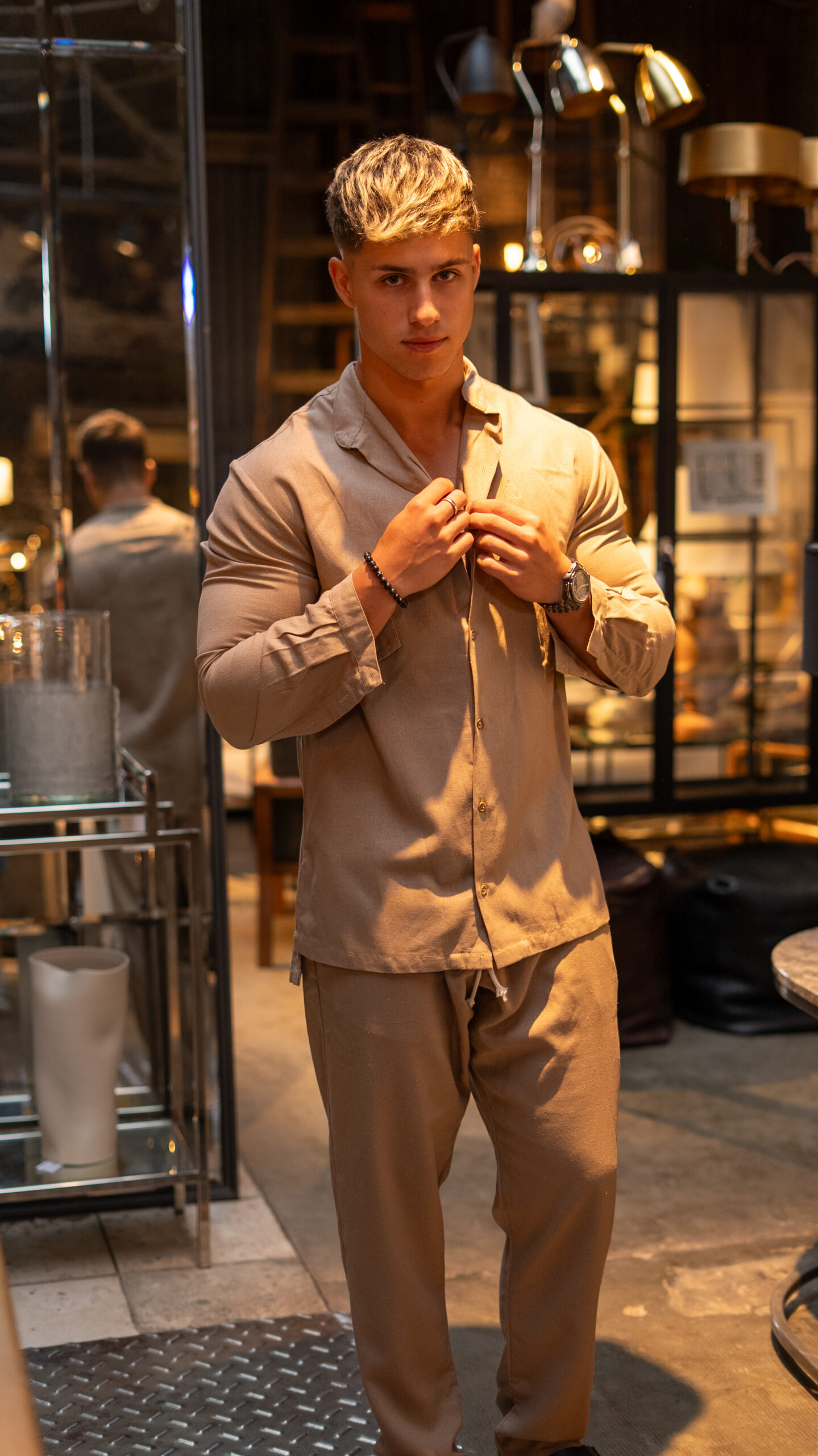 Camisa de Lino Tulum Soil|| Mao Manga Larga