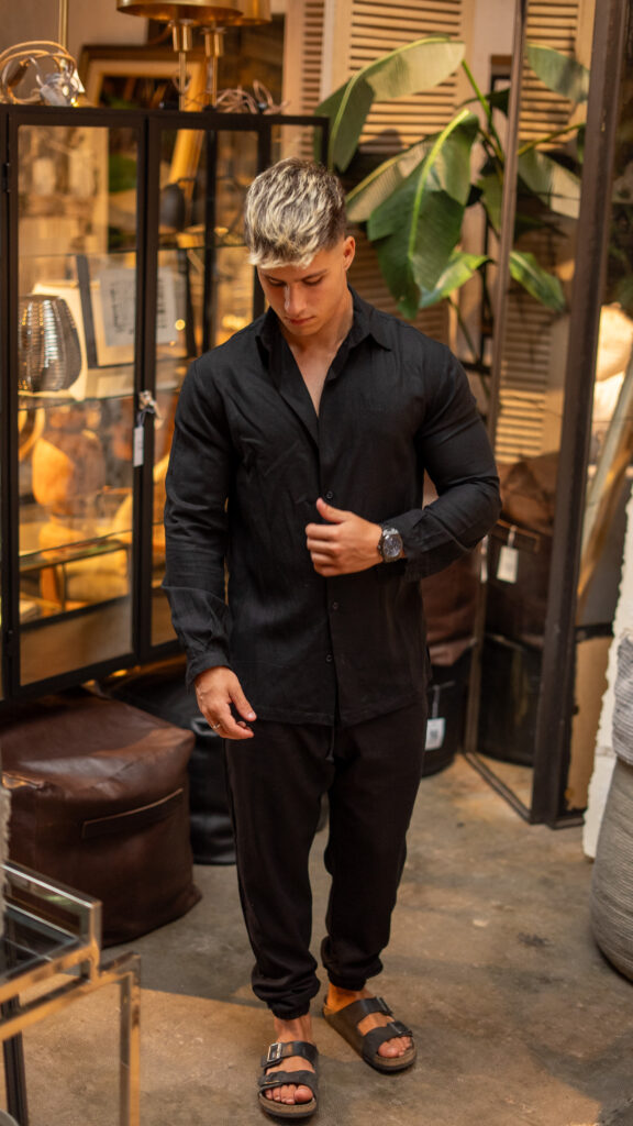 Camisa de Lino Milan Shadow  ·   Manga Larga